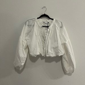 NWT Zara Puffy Cropped Button Up Shirt